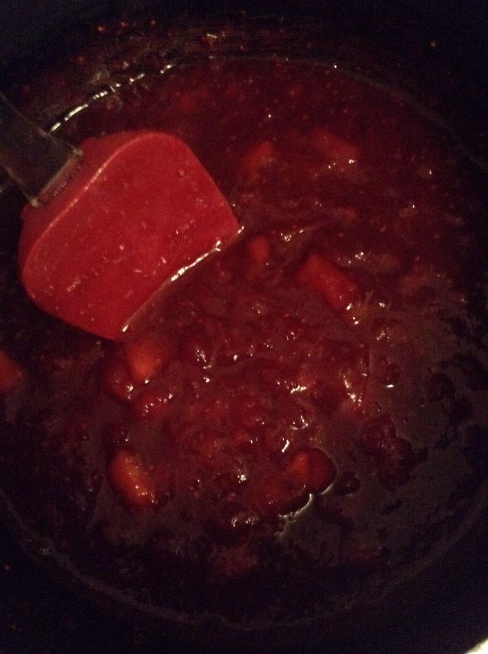 Keep stirring to make sure everything is mixing well..