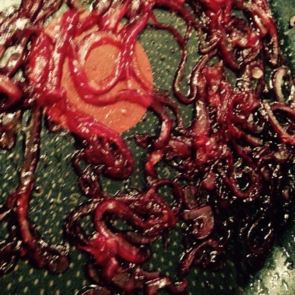 Keep stirring until the vinegar evaporates