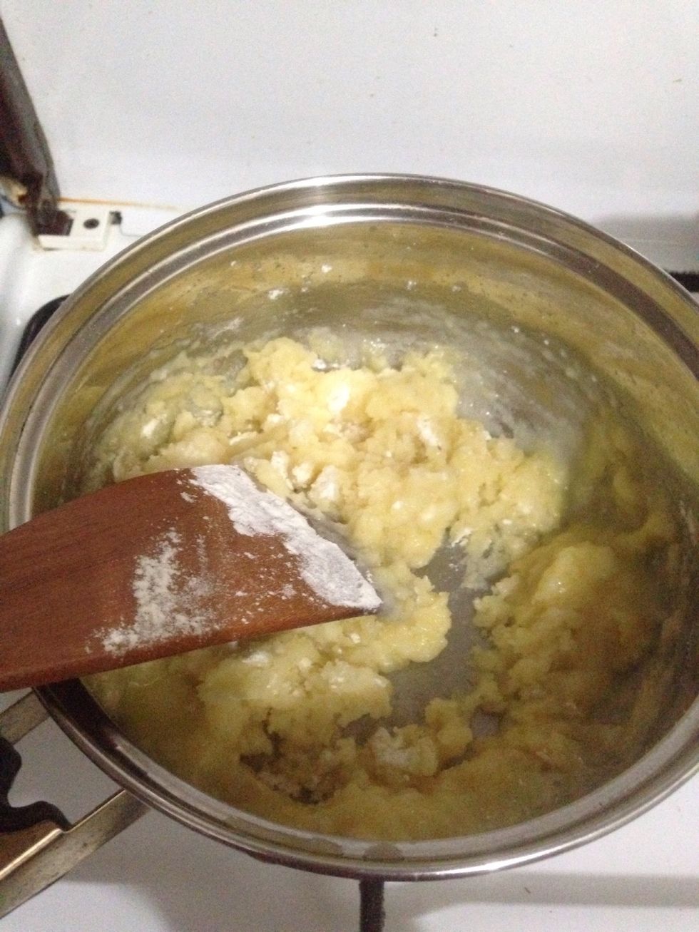 Keep stirring untill all combined. You have to stir constantly