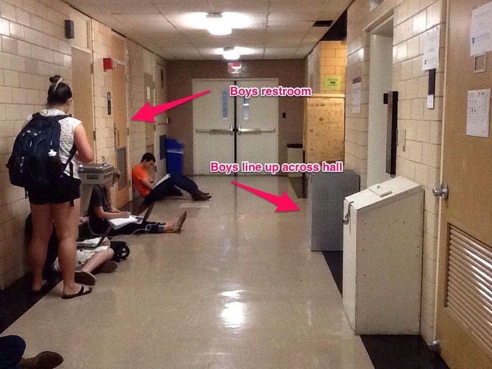 Keep students quiet in hallways! No more than 3 students in the bathroom at a time.