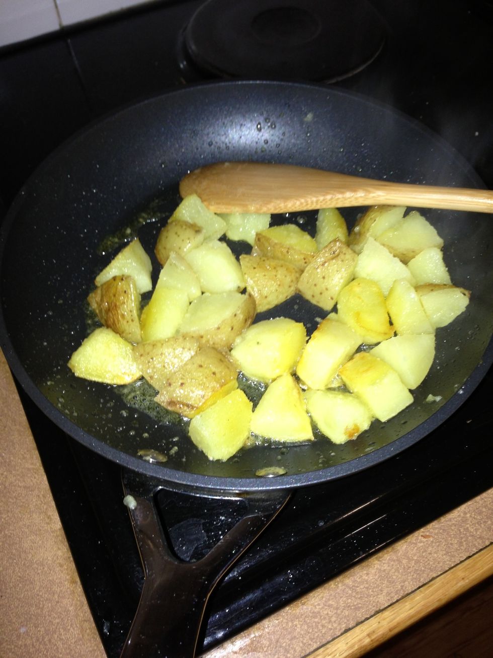 Keep the heat high to get them nice and crispy on the outside.