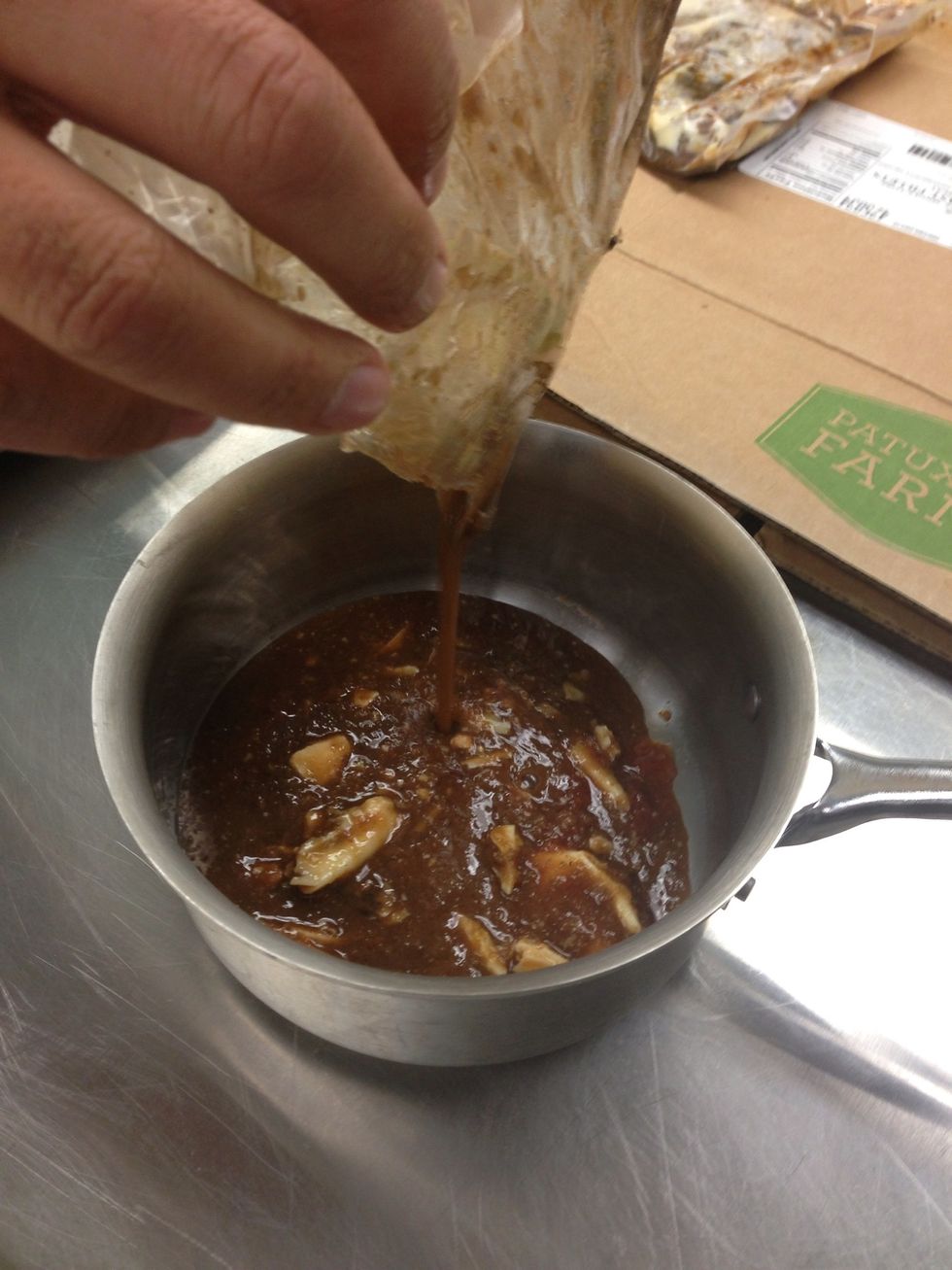 Keep the liquid and heat it up.