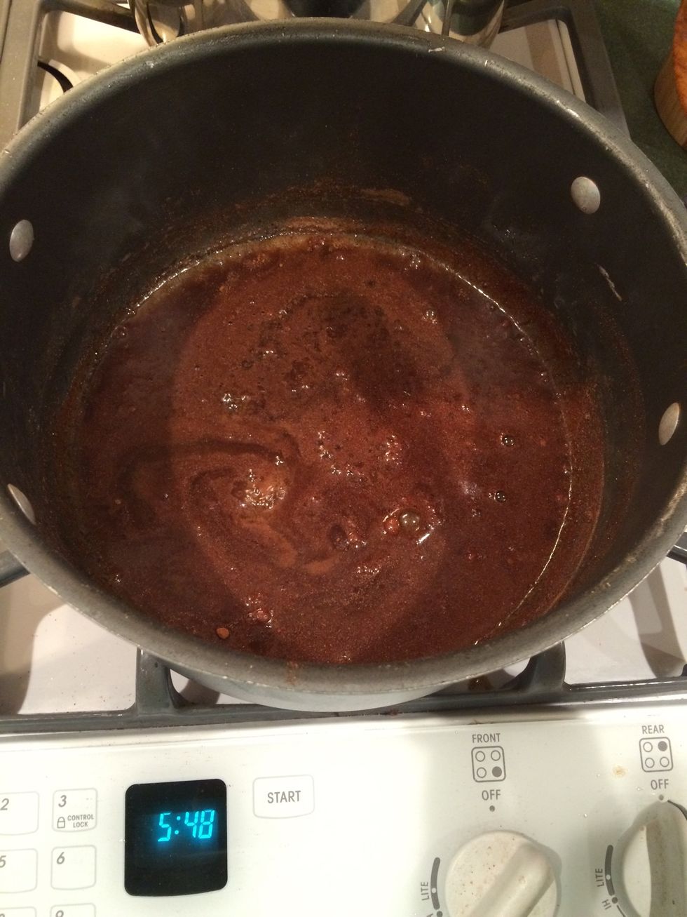 Keep the liquid on medium heat until it boils.