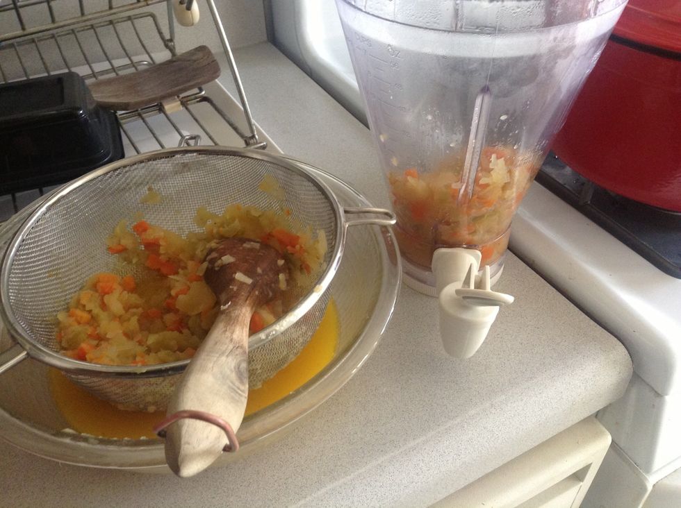 Keep the pulp and mix it with a spoon