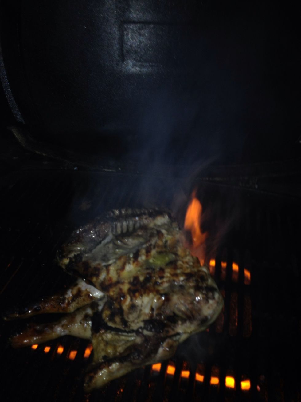 Keep turning every 15 minutes and keep basting