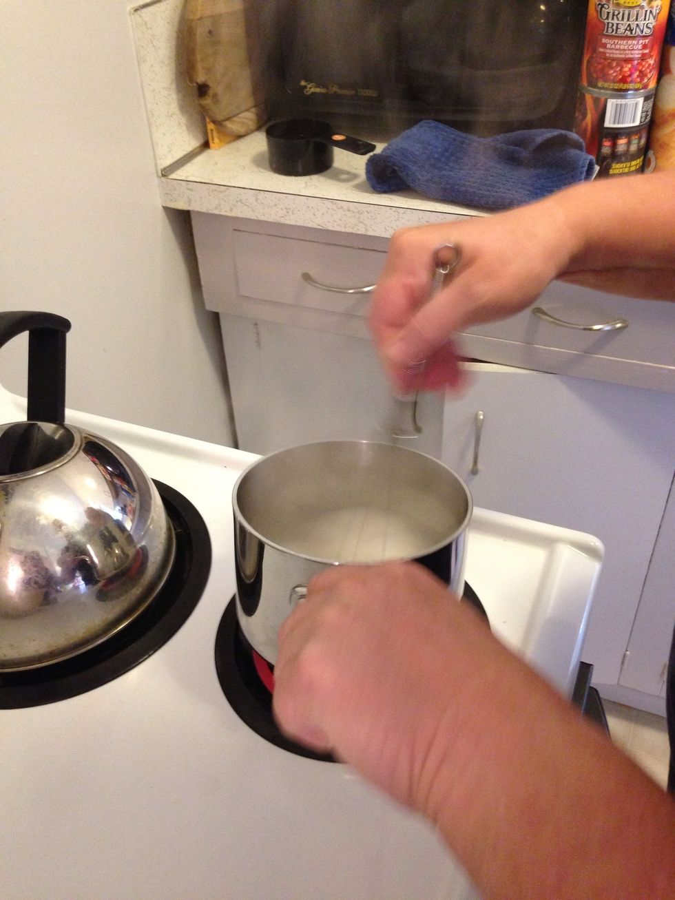 Keep whisking until it boils.