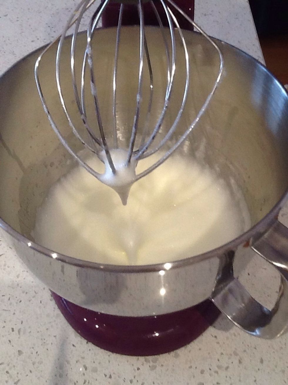 Keep whisking until soft peaks form.