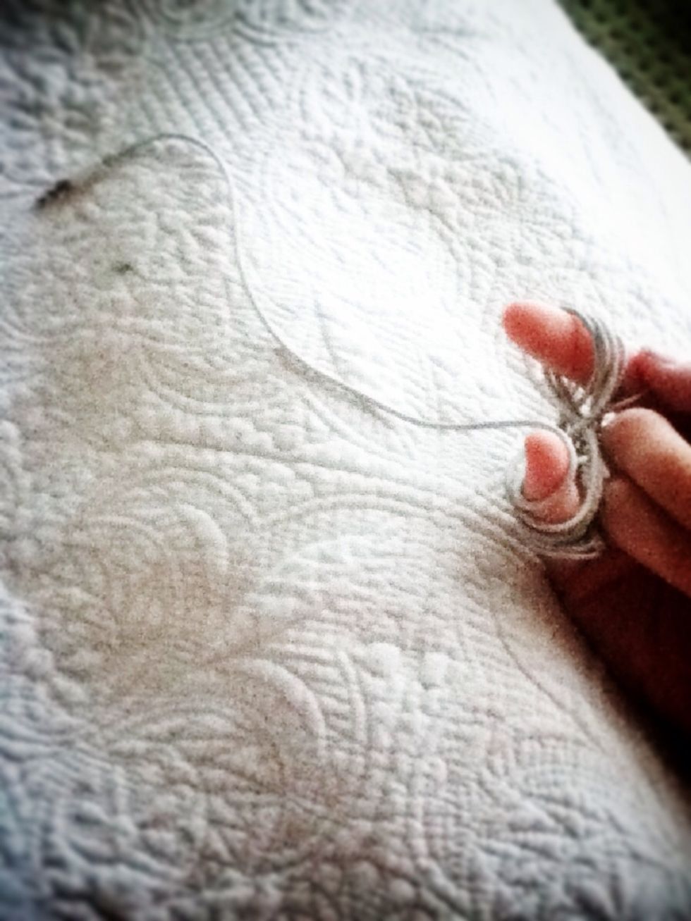 Keep winding until you have about this much wire left.