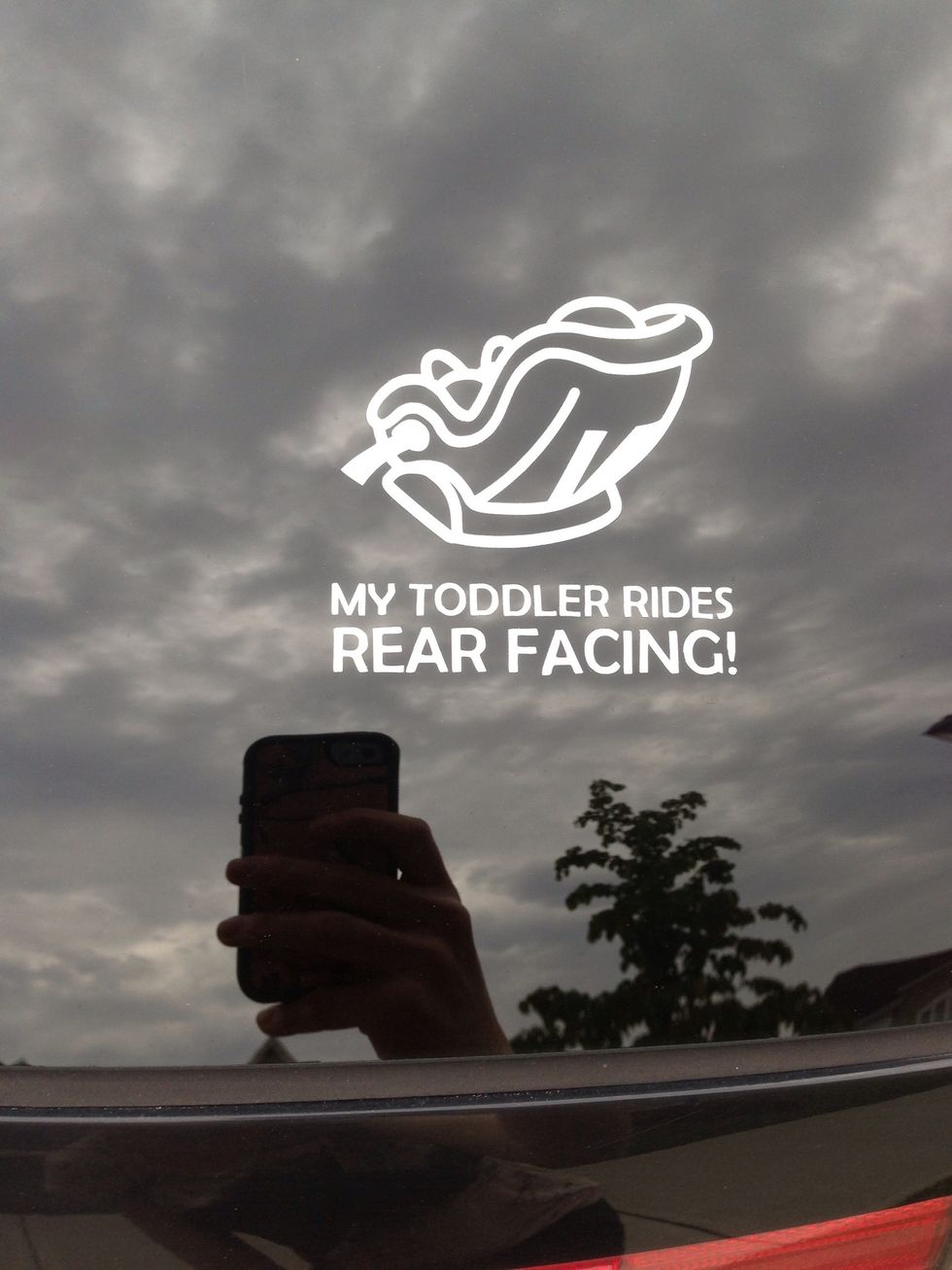 Keep your child rear facing as long as the seat allows! It could save their life!