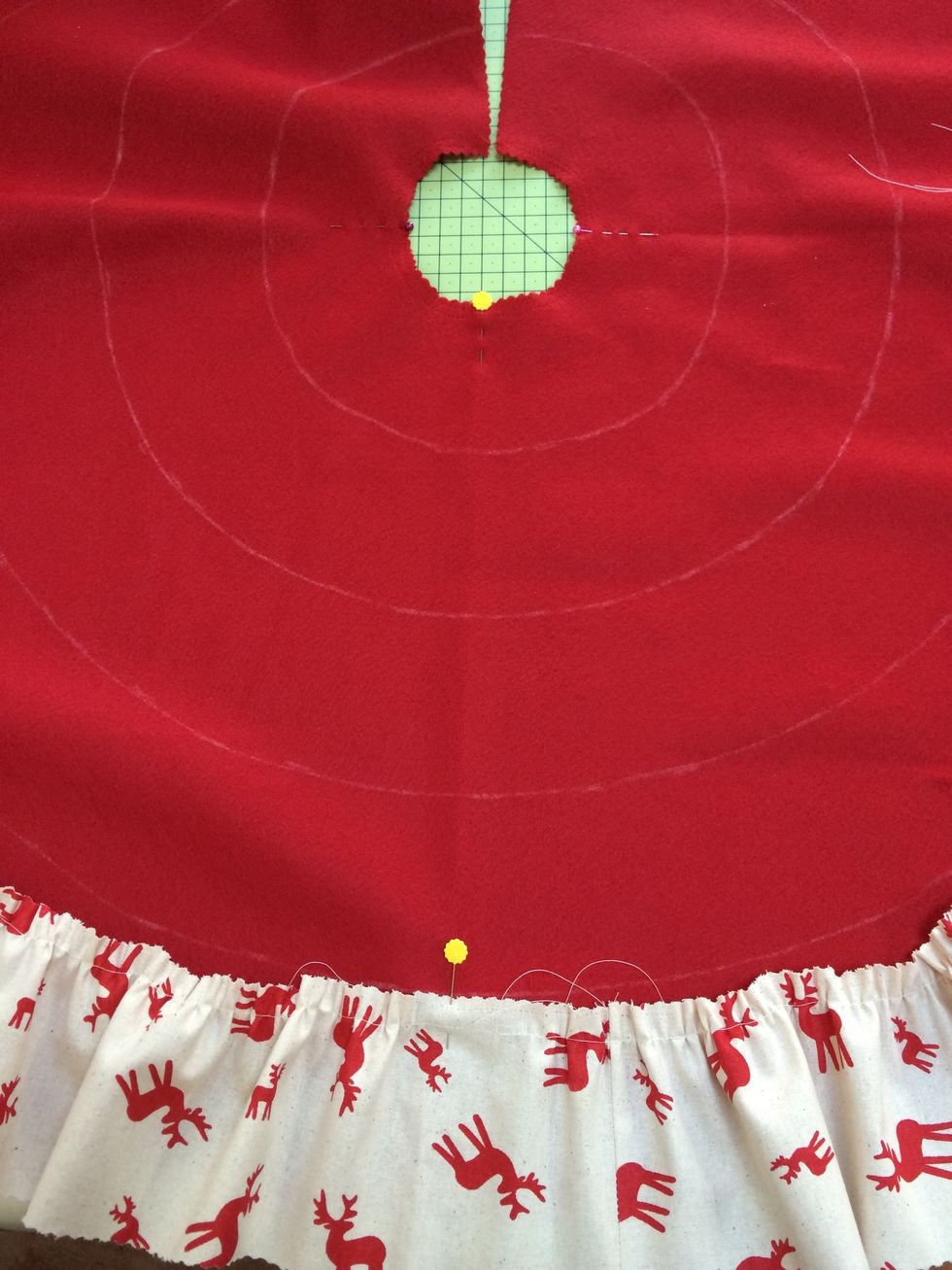 Keeping quarter marker pins in line , pin outer strip to base