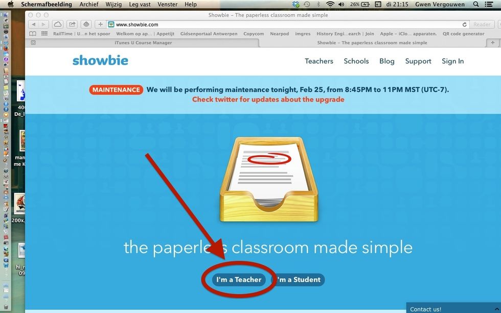 Kies voor I'm a teacher: je maakt zo een uniek leerkrachtaccount aan.