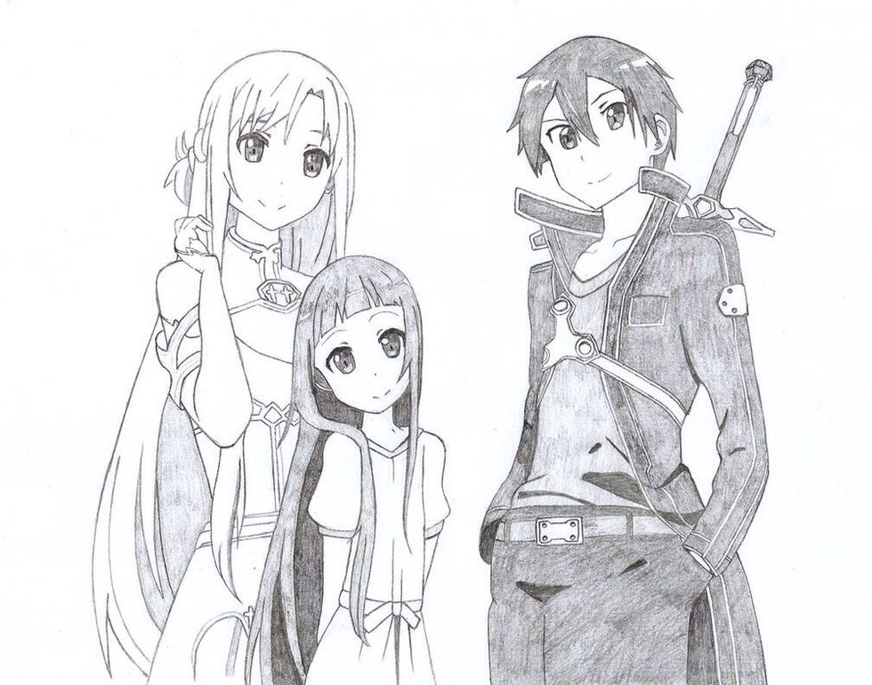 Kirito,Asuna,yui from Sword Art Online