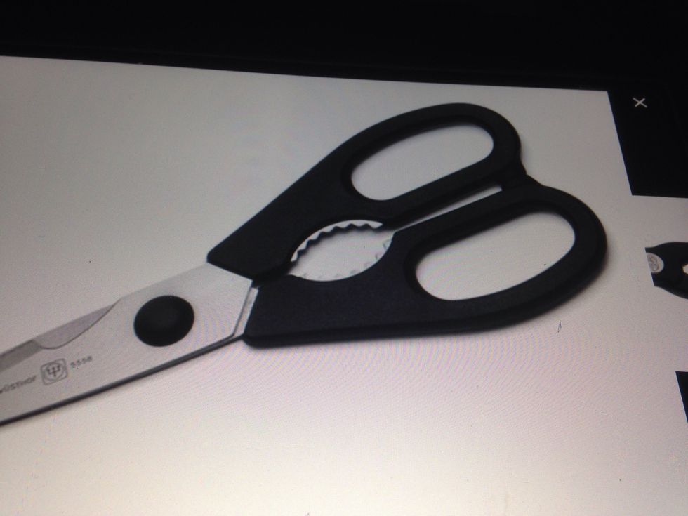 Kitchen shears are scissors for the kitchen. I can use these for cooking poultry and fish.