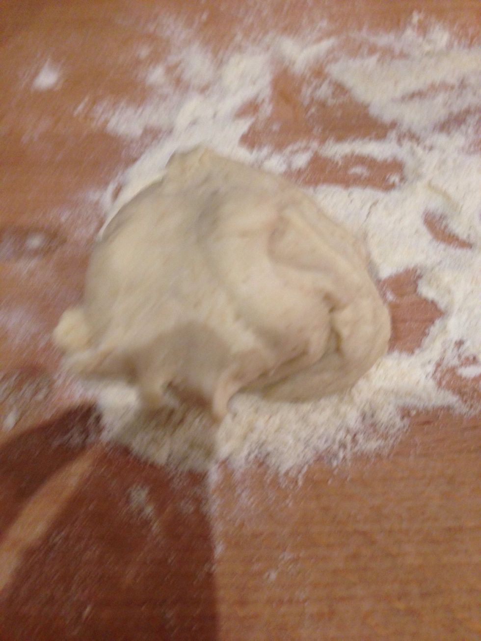 Knead chapati flour with water to form a soft to medium firm dough