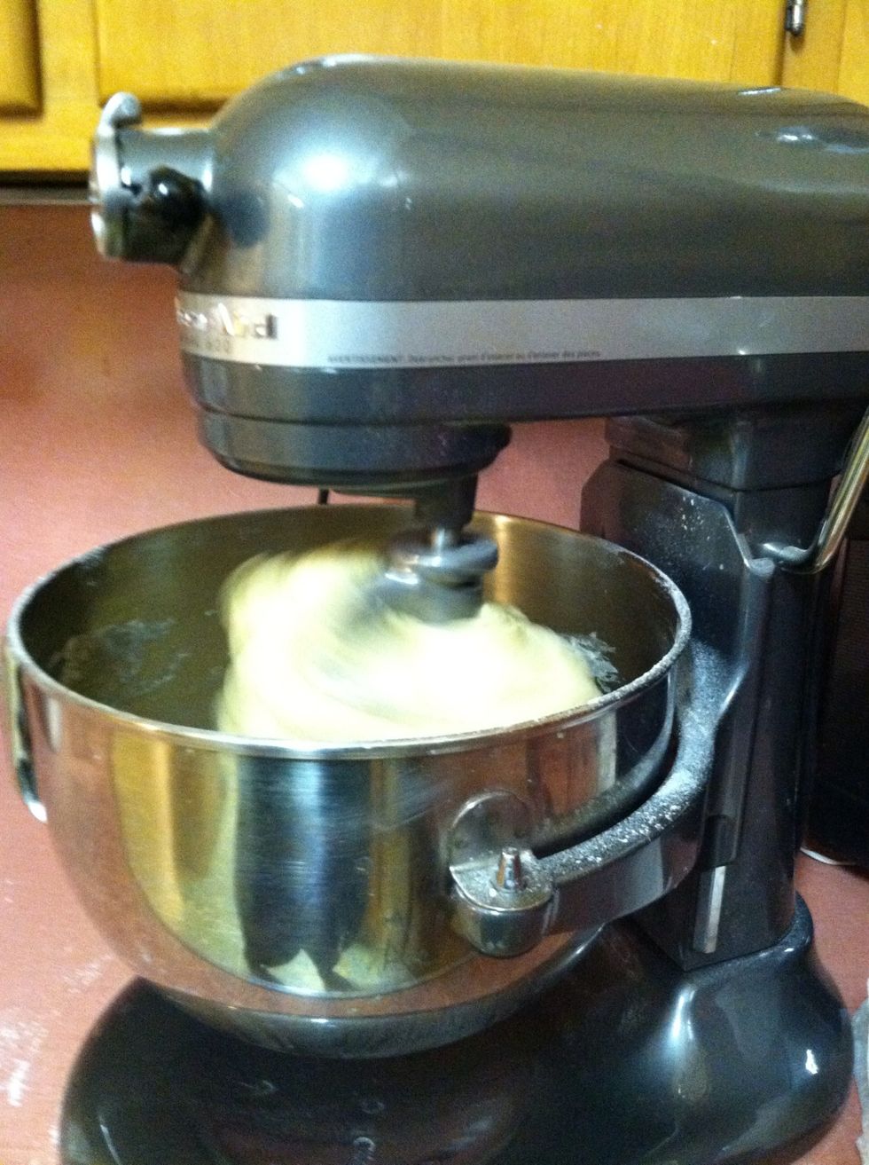 Knead the dough, either by hand or with a mixer