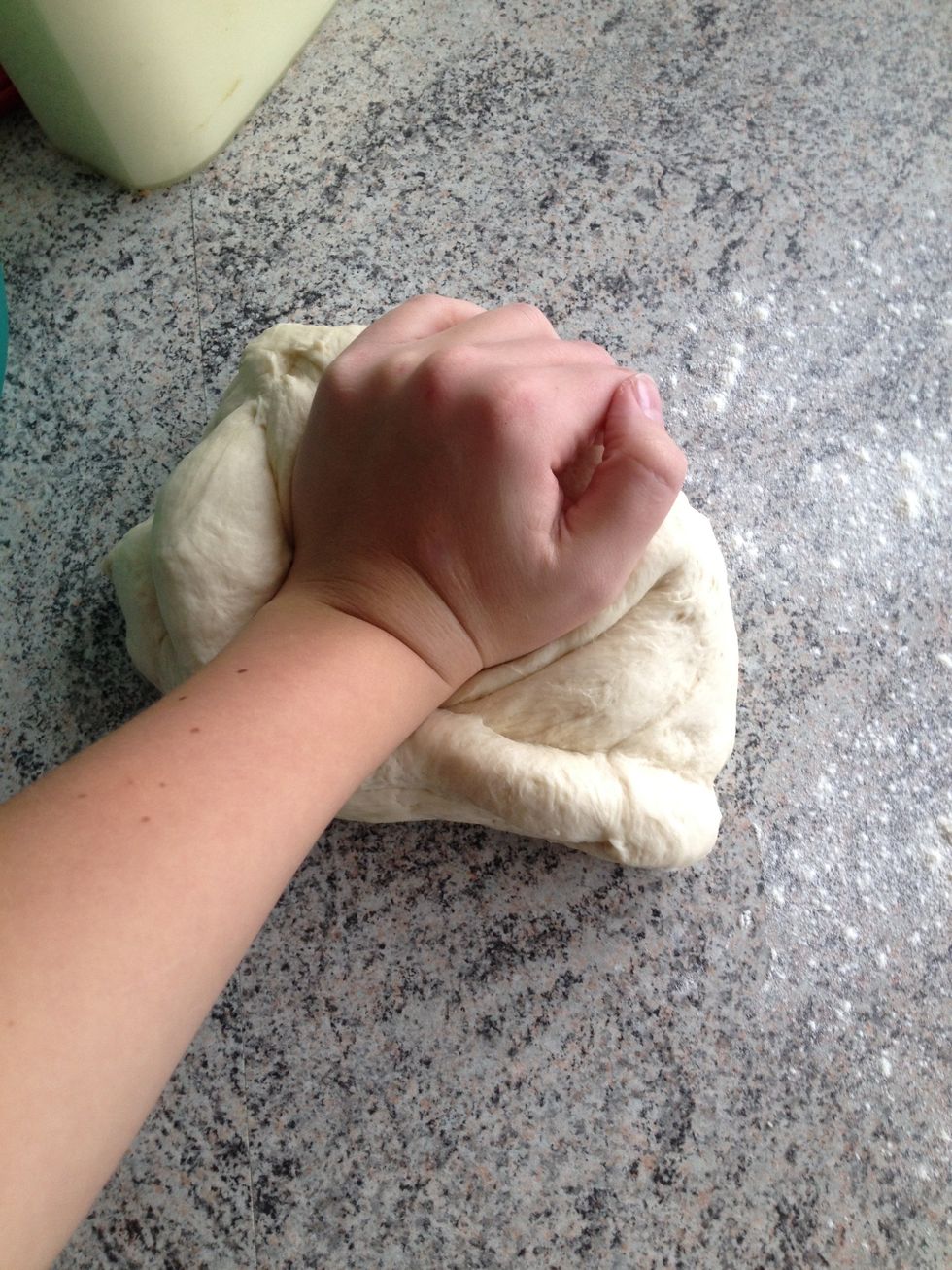 Knead the dough for a bit