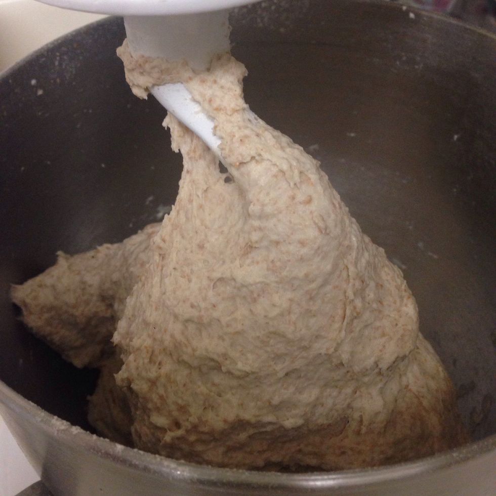 Knead the dough for a minute