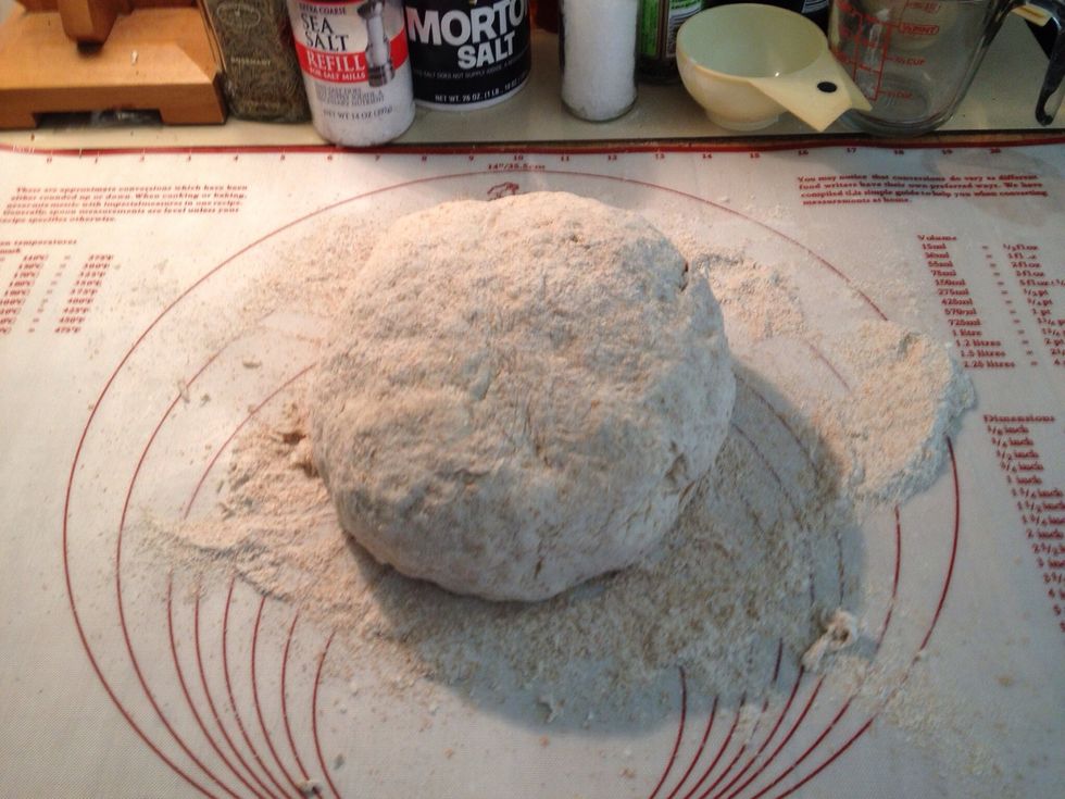 Knead the dough until it feels like a flexible yet consistent ball - add flour when too wet.