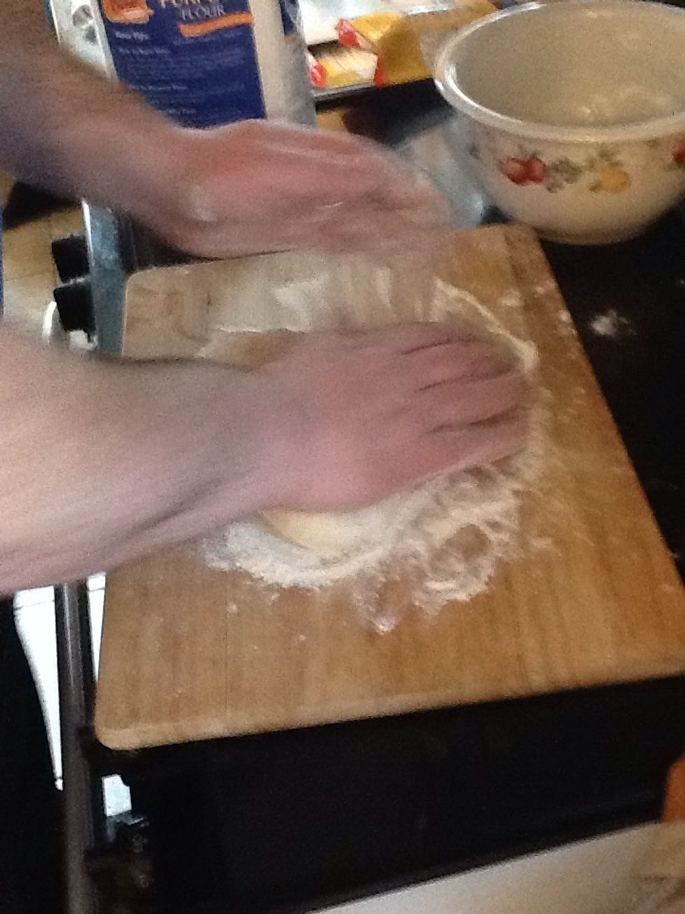 Kneed the dough.
