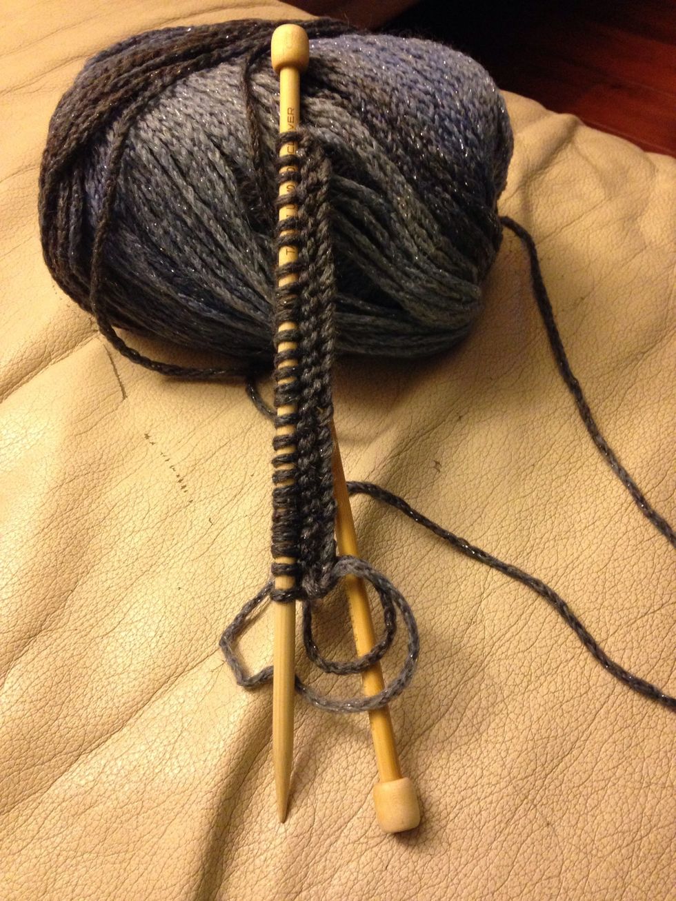 Knit 2 rows (garter stitch). See my snap guide on how to knit stitch.