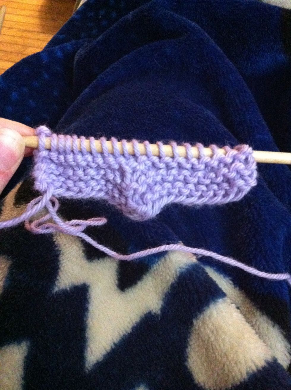 knit all sts (19 sts)