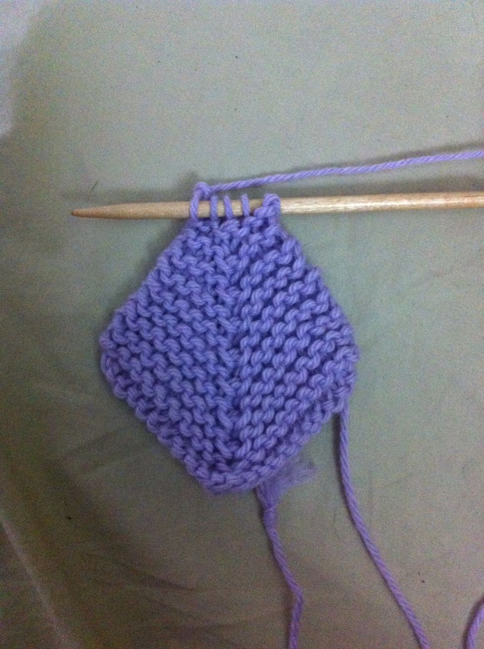 knit all sts (5 sts)