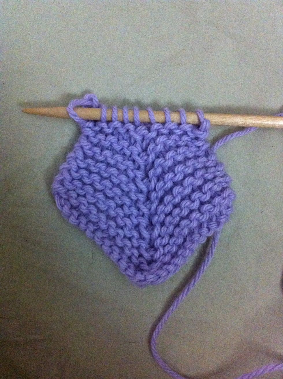 knit all sts (9 sts)