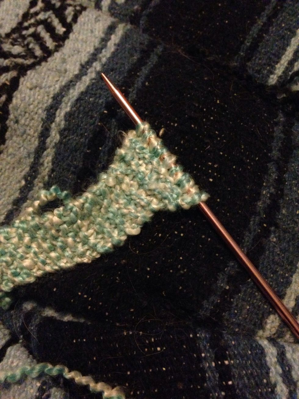 Knit six rows and then cast off when you are finished :)