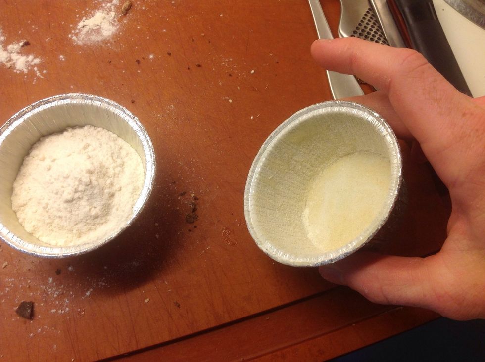 Knock the form in the table so the last flour get out.