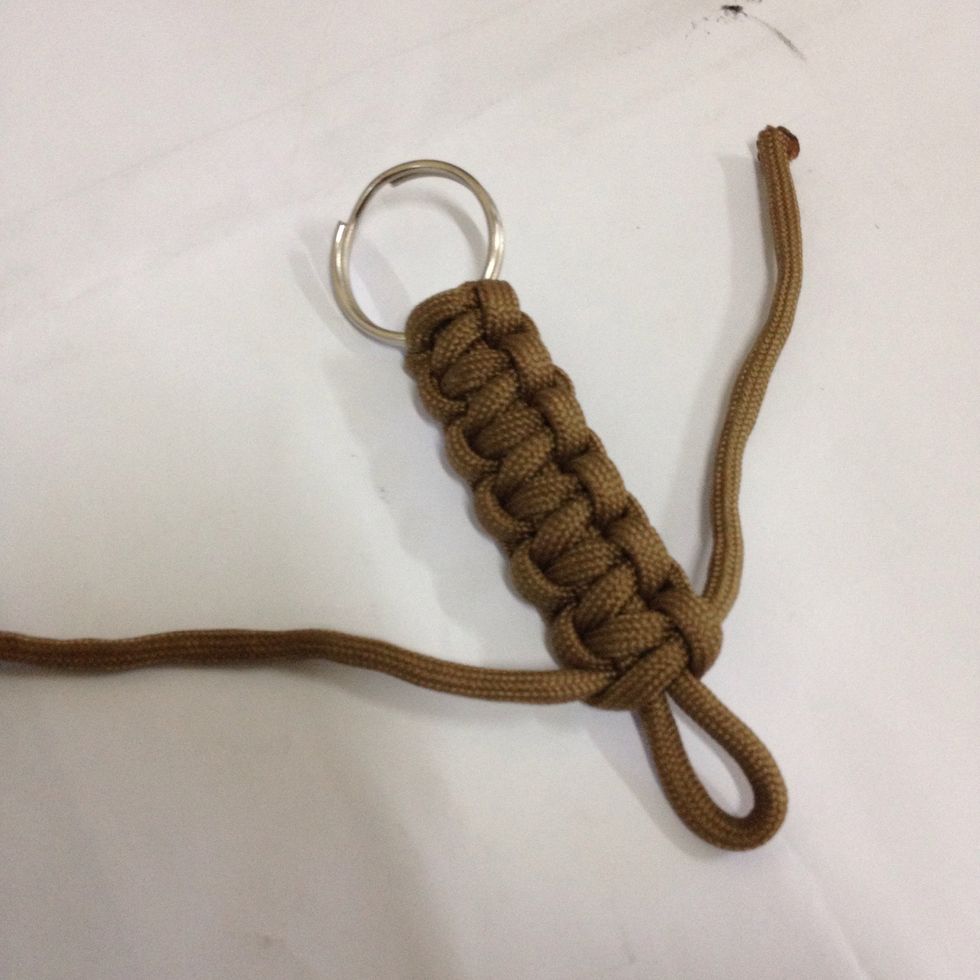 Knot it until your desired loop hole size.