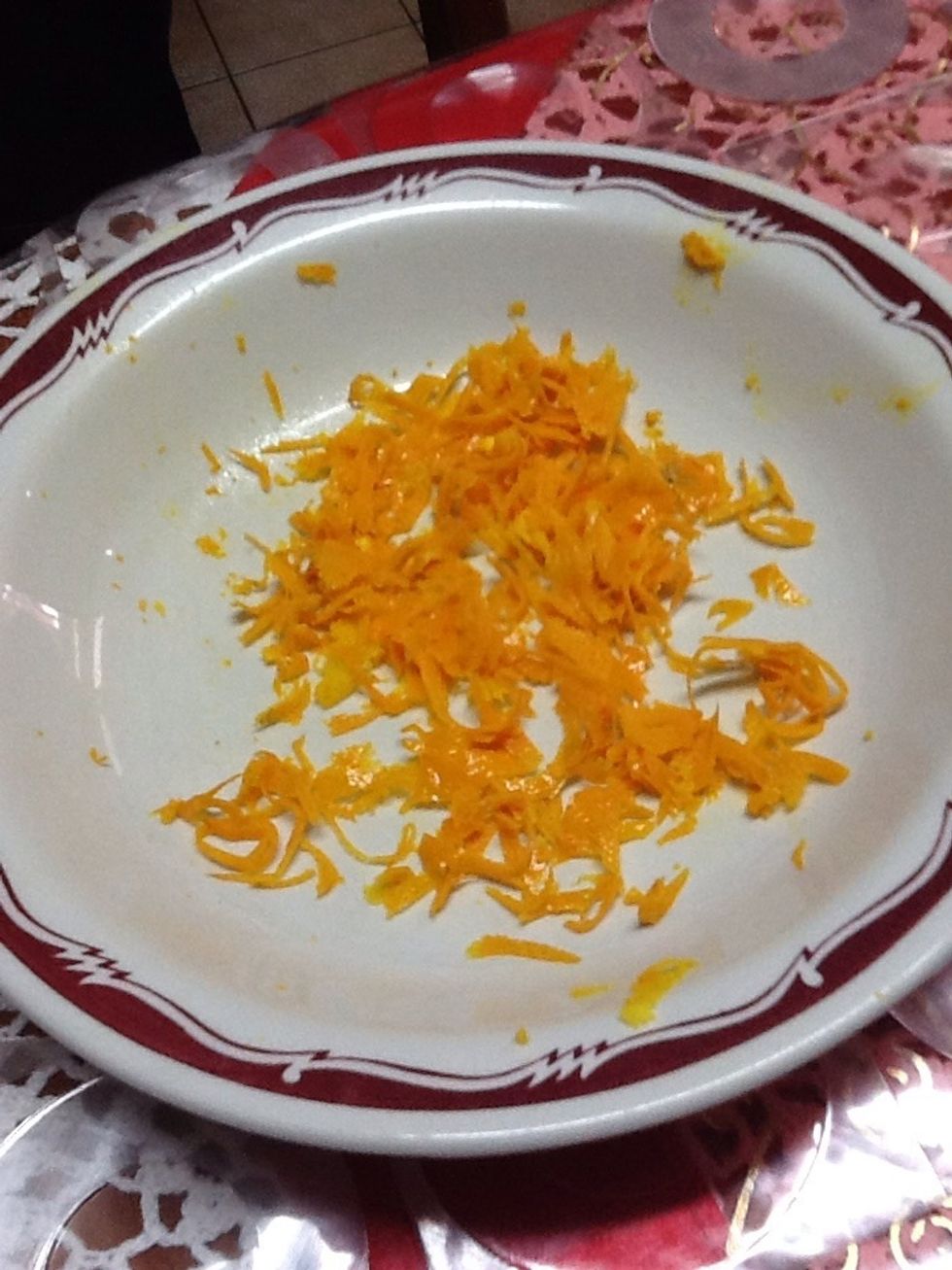 Know you have to grate orange zest and make sure that you grated it finely.