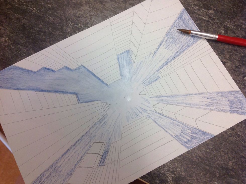 Kolla vad fint det blir, men jobba med vattnet och f\u00e4rgen s\u00e5 att strecken inte syns.