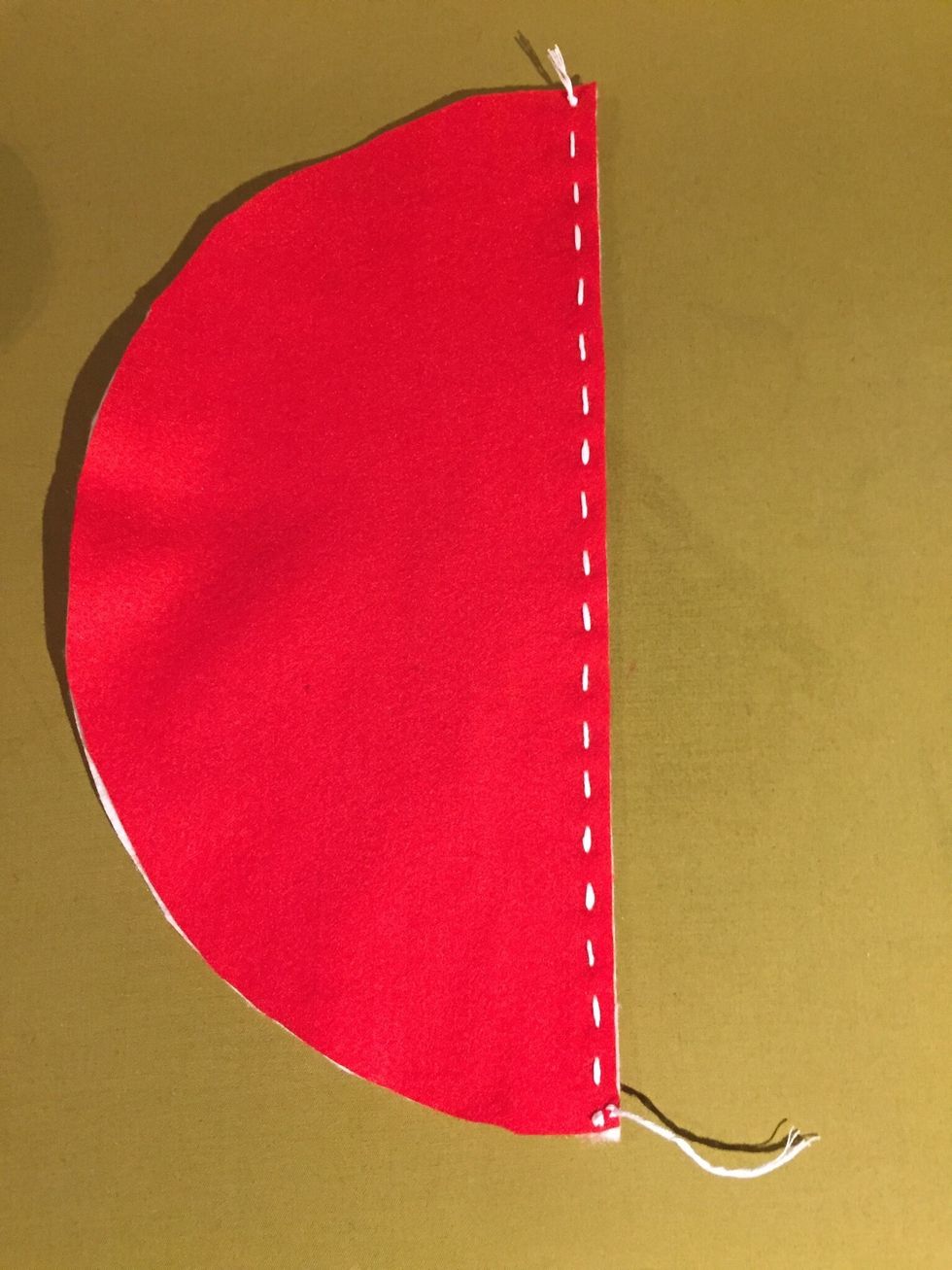 Kom ih\u00e5g att f\u00e4sta tr\u00e5den n\u00e4r du sytt hela den raka sidan.