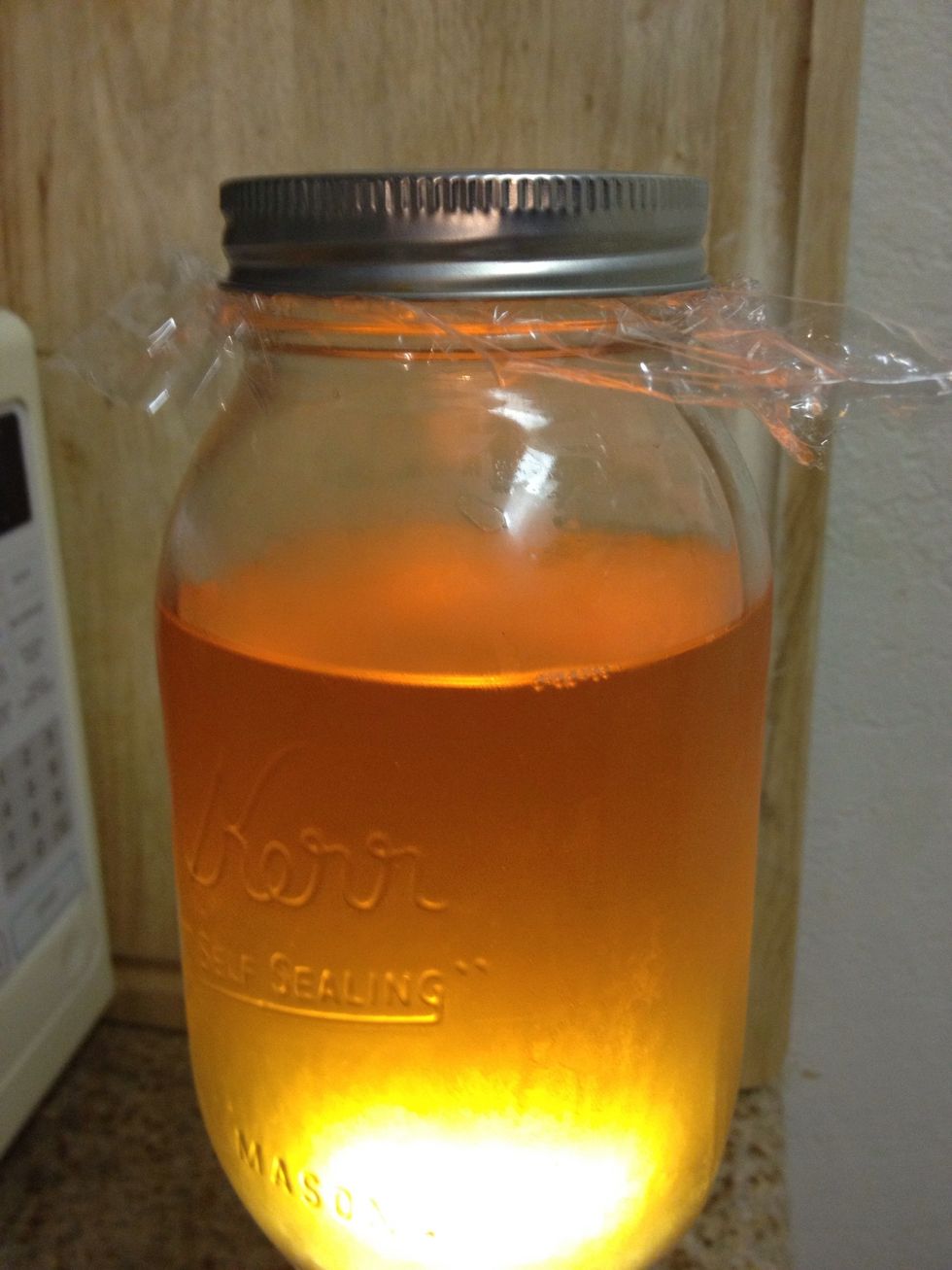 Koombucha is acidic. Don't brew in ceramic, metal or sketch lead glass. WARNING: Koombucha contains low amounts of alcohol 1-2% also take it slow at first and do not drink daily at more than 4 oz