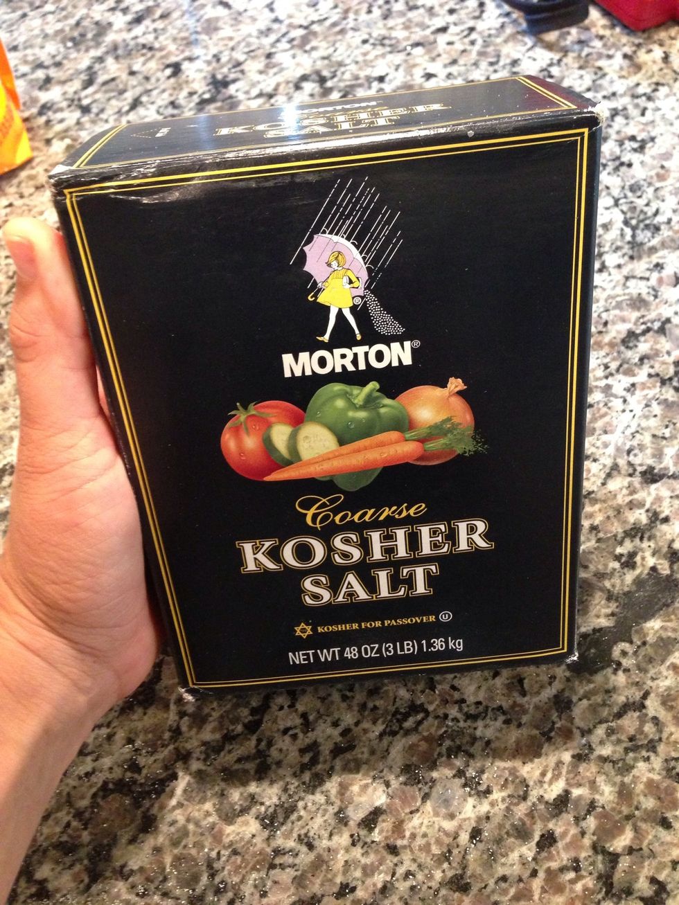 Kosher salt. Coarse, of course. This gives the scrubba-dub-dub action.