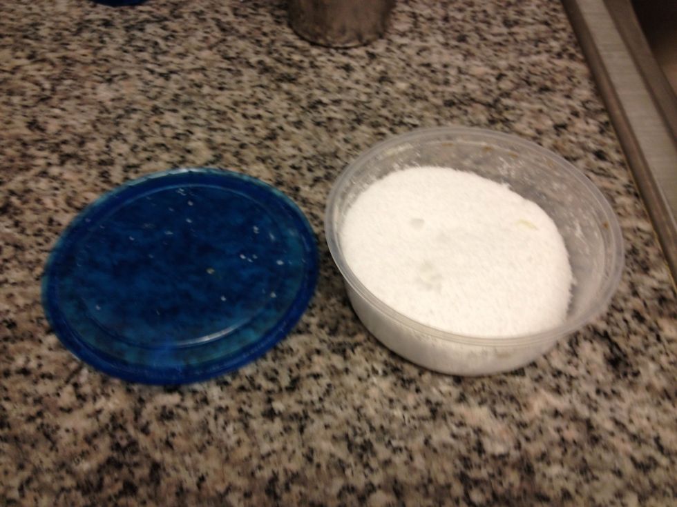 Kosher salt in a container wide enough to dip lime rimmed cup into.