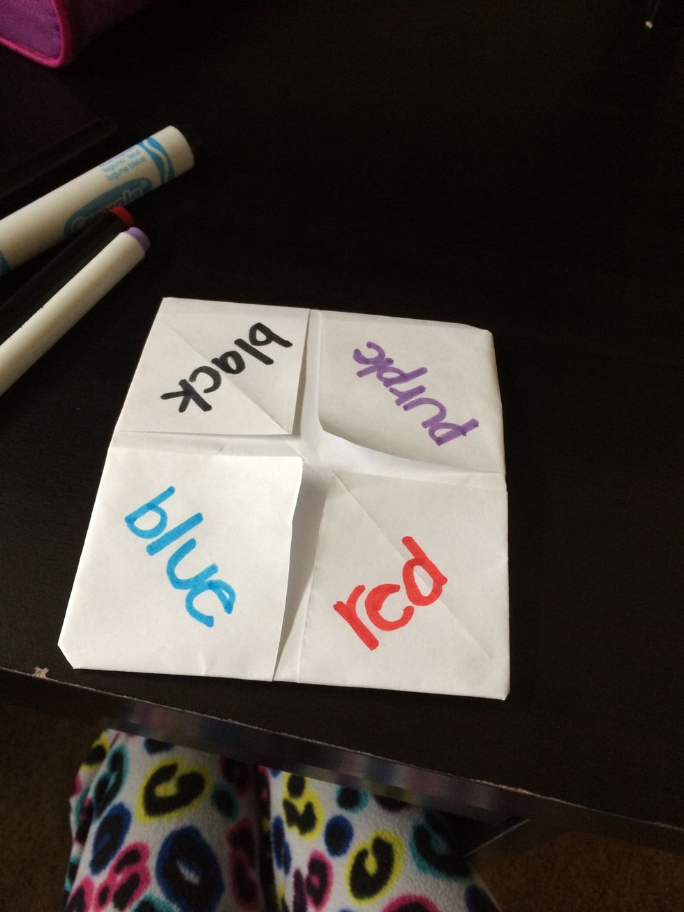 Label the top with colors.