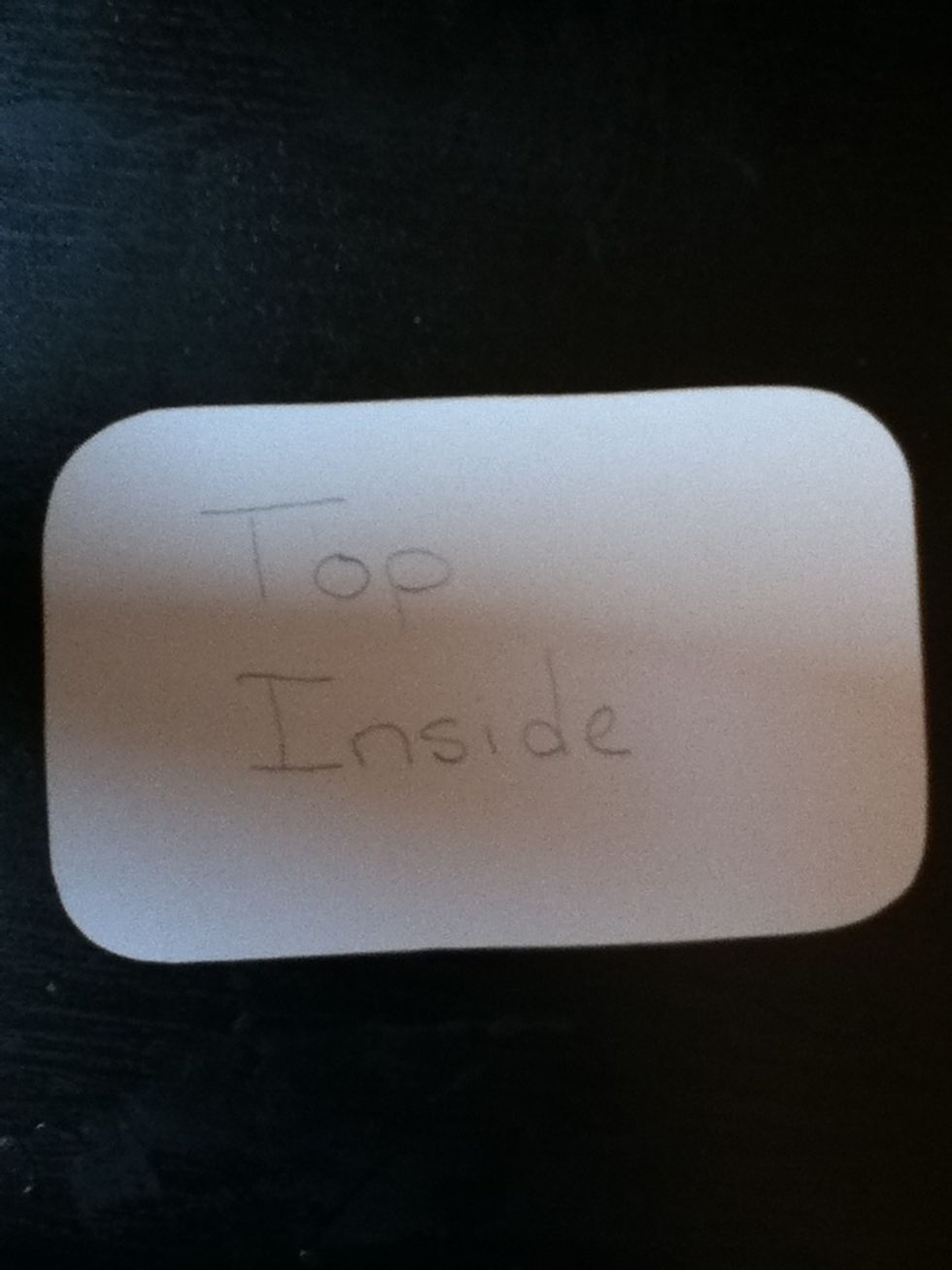 Labeled this piece "top inside". Set aside.