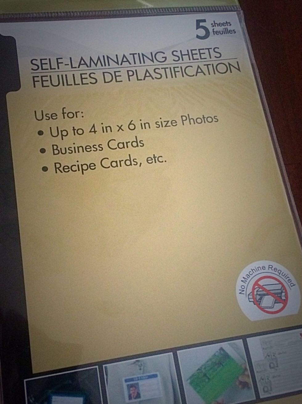 Laminate the pictures.
