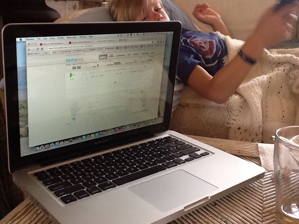 Laptops are also great tools- we even had fun practicing our typing together for some entertainment.