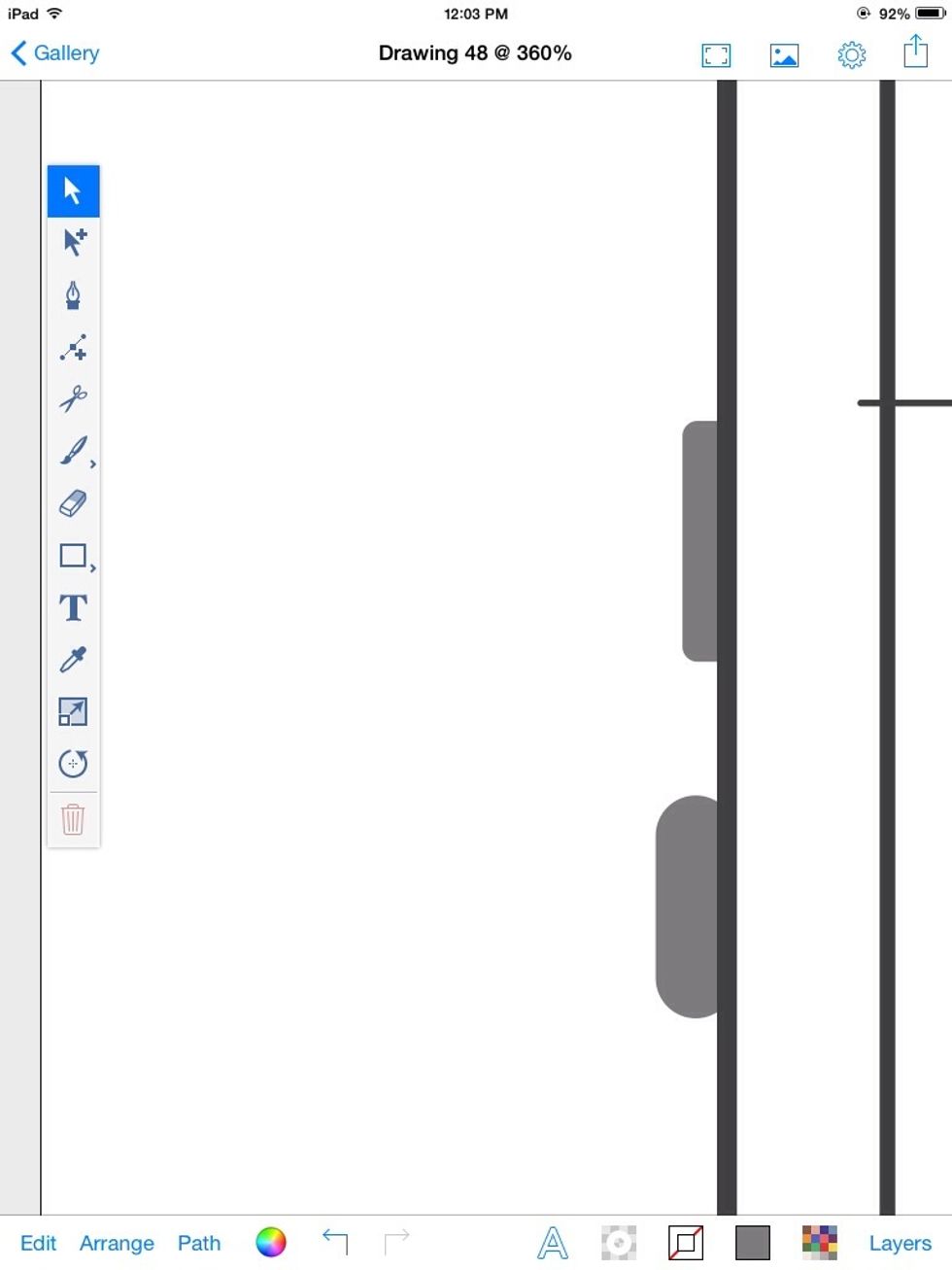 Larger corner radii look like knobs.