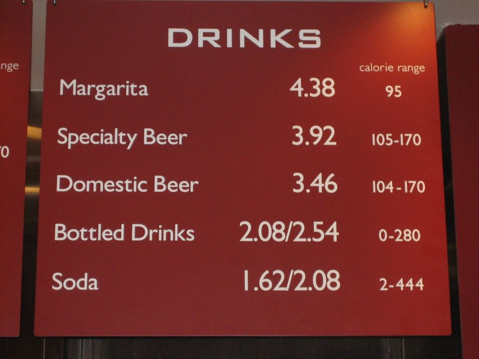 Las bebidas son muy com\u00fan, menos la margarita. Est\u00f3 es estra\u00ed\u00f1a.
