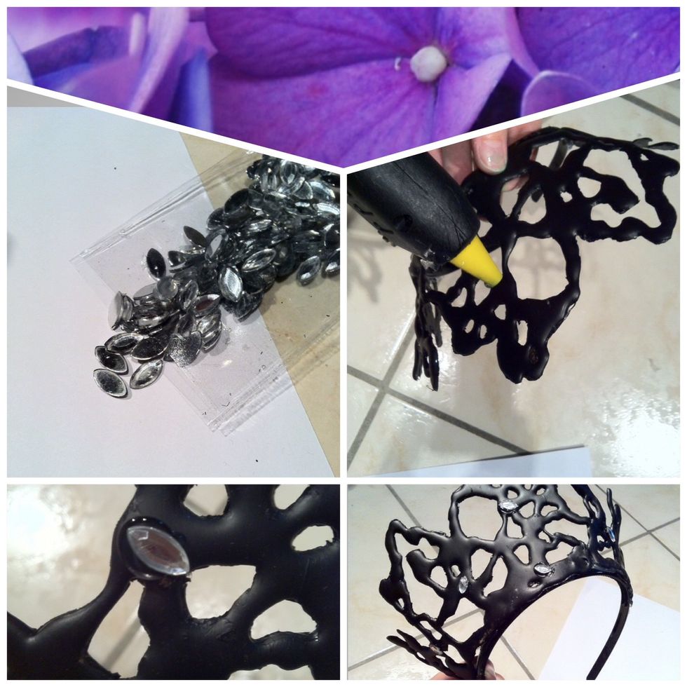 Last but not least glue some rhinestones to the spots you would like to add a little glitter. And YOU ARE DONE!! (With the crown \ud83d\ude09)