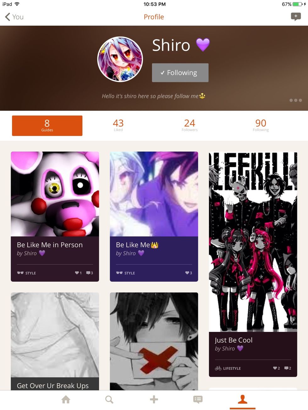 Last but not least Shiro she is totally cool so follow her