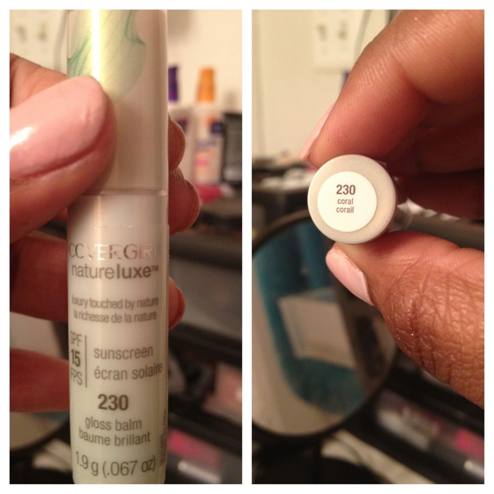 Last but not least the lips! I'm using Cover Girl Nature Luxe Gloss Balm in "230 Coral" You can use whatever is your favorite.