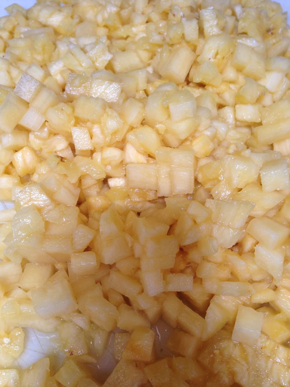 Last, chopped pineapple