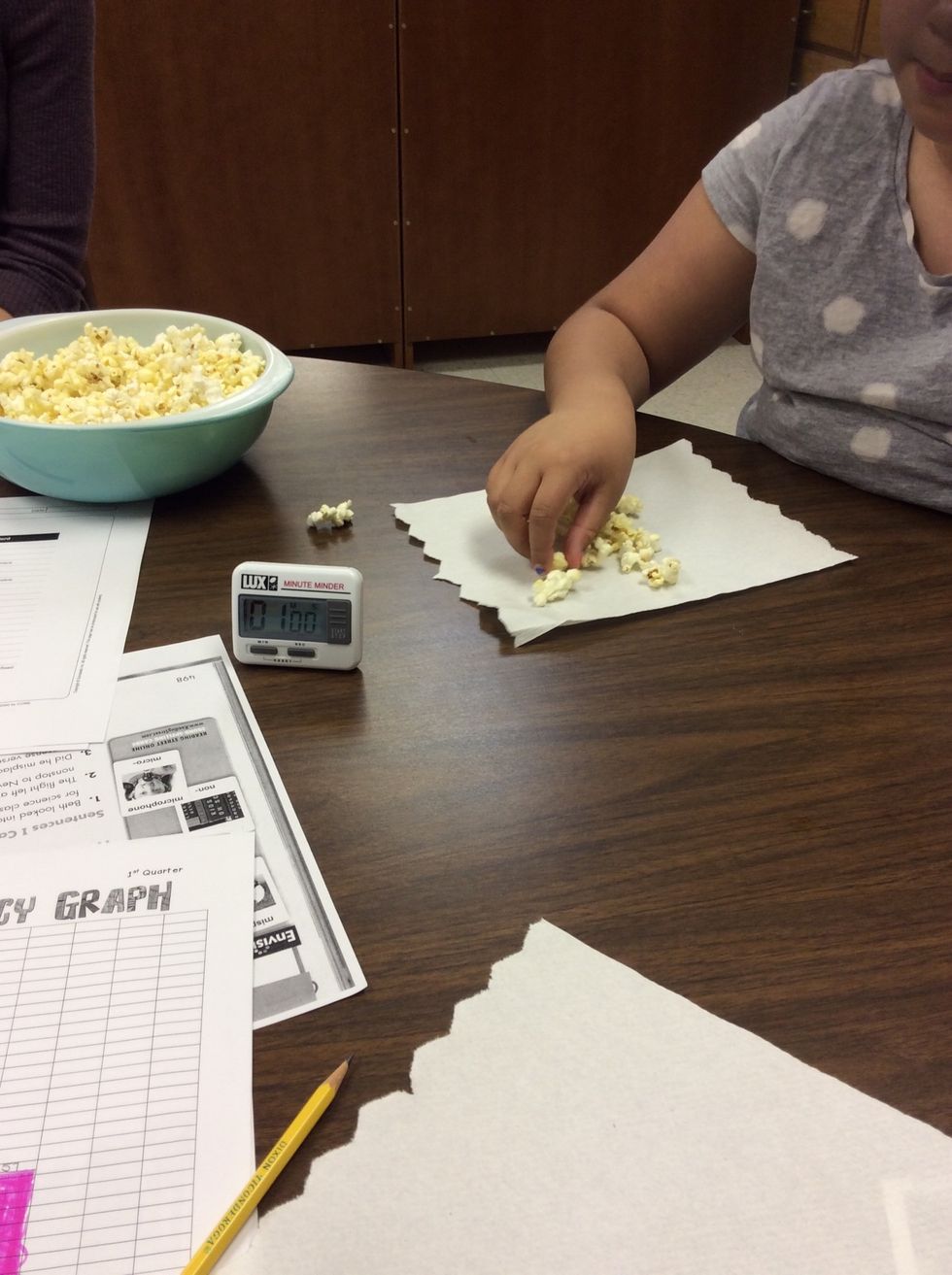Last eat the popcorn.