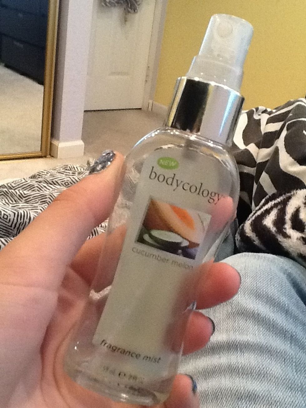 last is perfume. this is cucumber melon by bodycology. they sell these at Target. this is really good body mist. they have a great variety of scents.