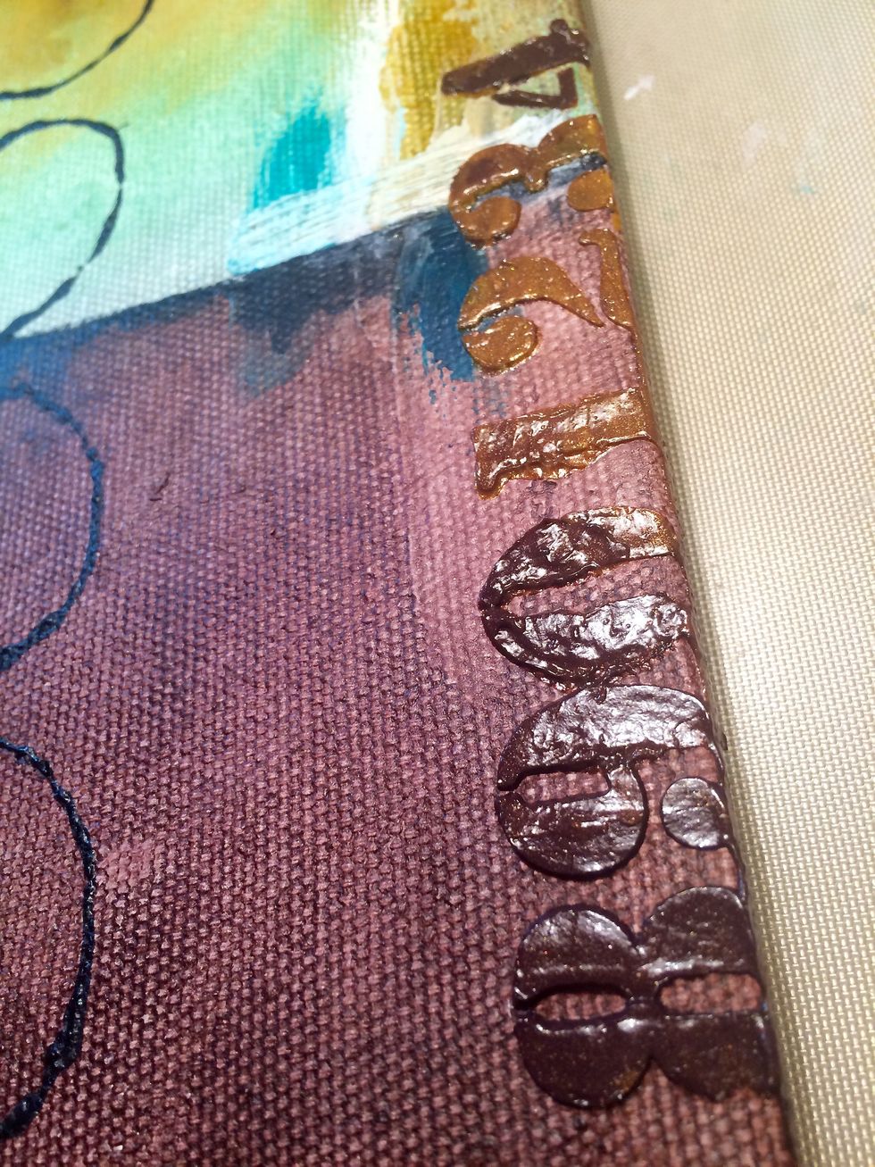 Last minute decision.  I used the  Got Your Number stencil with the left over colors on my palette.