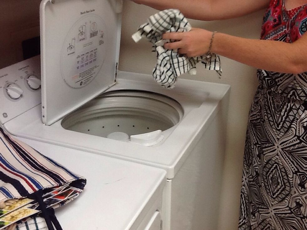 Last step, put dirty towels in washing machine.